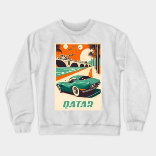 Qatar Supercar Vintage Travel Art Poster Crewneck Sweatshirt